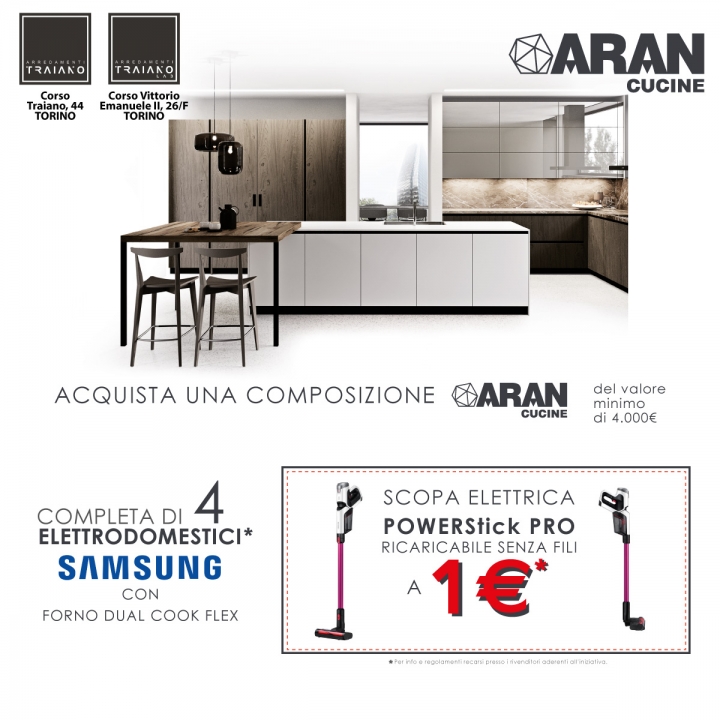 Aran Cucine: Scopa Elettrica Samsung a 1€. 